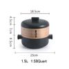 Ceramic Casserole Dish with steam cage lid and Two Handles Stackable Heat-Resistant Clay Pot cookware Black 1.58quart view 2
