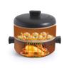Ceramic Casserole Dish with steam cage lid and Two Handles Stackable Heat-Resistant Clay Pot cookware Black 1.58quart view 3