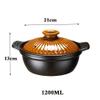 Ceramic Round Black Dish Casserole/Clay Pot/Earthen Pot/Ceramic Cookware with Lid Heat-Resistant Stylish Home Kitchen Ceramic Casserole (Size : 1200ml) view 2
