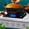 Ceramic Round Black Dish Casserole/Clay Pot/Earthen Pot/Ceramic Cookware with Lid Heat-Resistant Stylish Home Kitchen Ceramic Casserole (Size : 1200ml) view 3