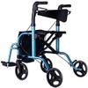 2 in 1 Rollator- Transport Chair W/Reversible Backrest and Detachable Footrests and Seat and Wheels Foldable Portable Medical Mobility Walking Aids view 3