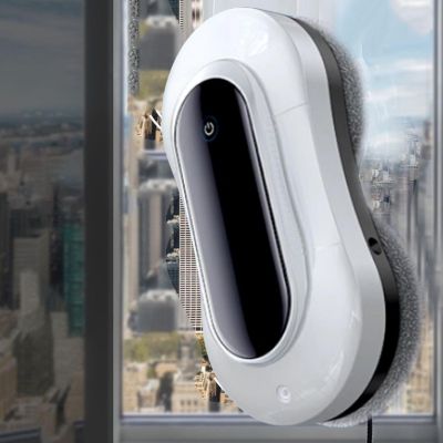 emobwdy Window Glass Cleaning/2800pa Automatic Smart Robot Cleaner With Auto Four Water Spray And Control Remote,70ml Water Tank/10 Cleaning Cloths/20min Power Off Protection,White