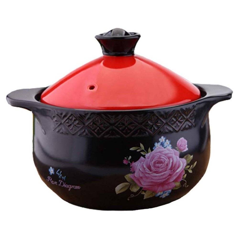 Casserole Manual Clay Household Chinese Retro Multifunction Gas Soup Stone Pot Health Non-Stick Pan Cooking Utensils (Size : 4L)