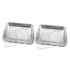 Fruit Bowl 1 Set Stainless Steel Drain Pan Stainless Steel Food Containers Stainless Steel Tray Containers for Food Convenient Fruits Plate Barbecue Serving Dish Frying Food Tray Pot Belt (Color : Si view 1