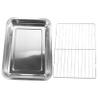 Fruit Bowl 1 Set Stainless Steel Drain Pan Stainless Steel Food Containers Stainless Steel Tray Containers for Food Convenient Fruits Plate Barbecue Serving Dish Frying Food Tray Pot Belt (Color : Si view 4