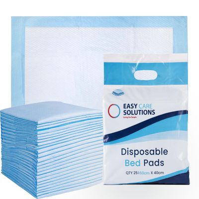 100 x Easy Care Solutions 40 x 60 cm | Disposable Incontinence Bed Pads | Underpads, Bed Mats, Mattress Protectors, Incontinence Pads| Adults & Elderly, Sofa & Chair for Children | 4 Packs of 25