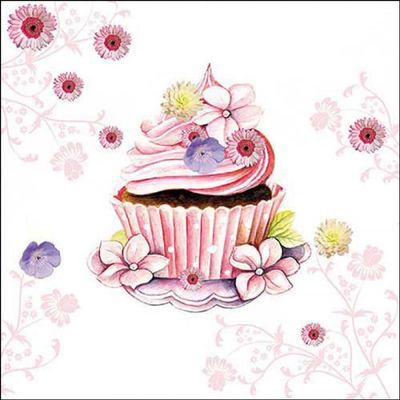 20 Ambiente Paper Napkins Decorated Cupcake Vintage Table Decoration with Motif Also for Party or Decoupage 33 x 33 cm