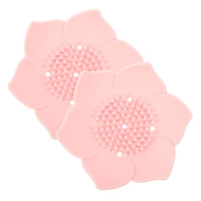 CAXUSD 2pcs Silicone Soap Holder Flower Shaped Soap Dish Tray Water Draining Function for Bathroom Wash Table