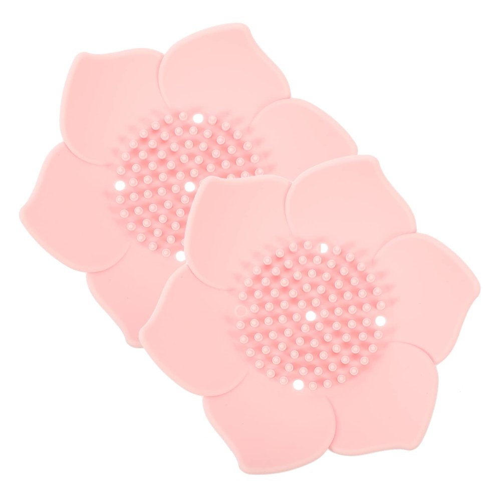 CAXUSD 2pcs Silicone Soap Holder Flower Shaped Soap Dish Tray Water Draining Function for Bathroom Wash Table