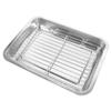 Fruit Bowl 1 Set Stainless Steel Drain Pan Stainless Steel Food Containers Stainless Steel Tray Containers for Food Convenient Fruits Plate Barbecue Serving Dish Frying Food Tray Pot Belt (Color : Si view 2