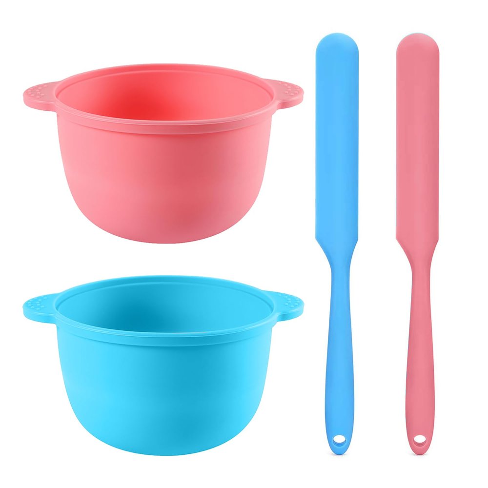 2 Pcs Silicone Wax Warmer Liner Pot, Non-Stick Wax Pot Silicone Bowl Replacement, Reuse Wax Melt Warmer Liner With 2Pcs Silicone Spatulas.