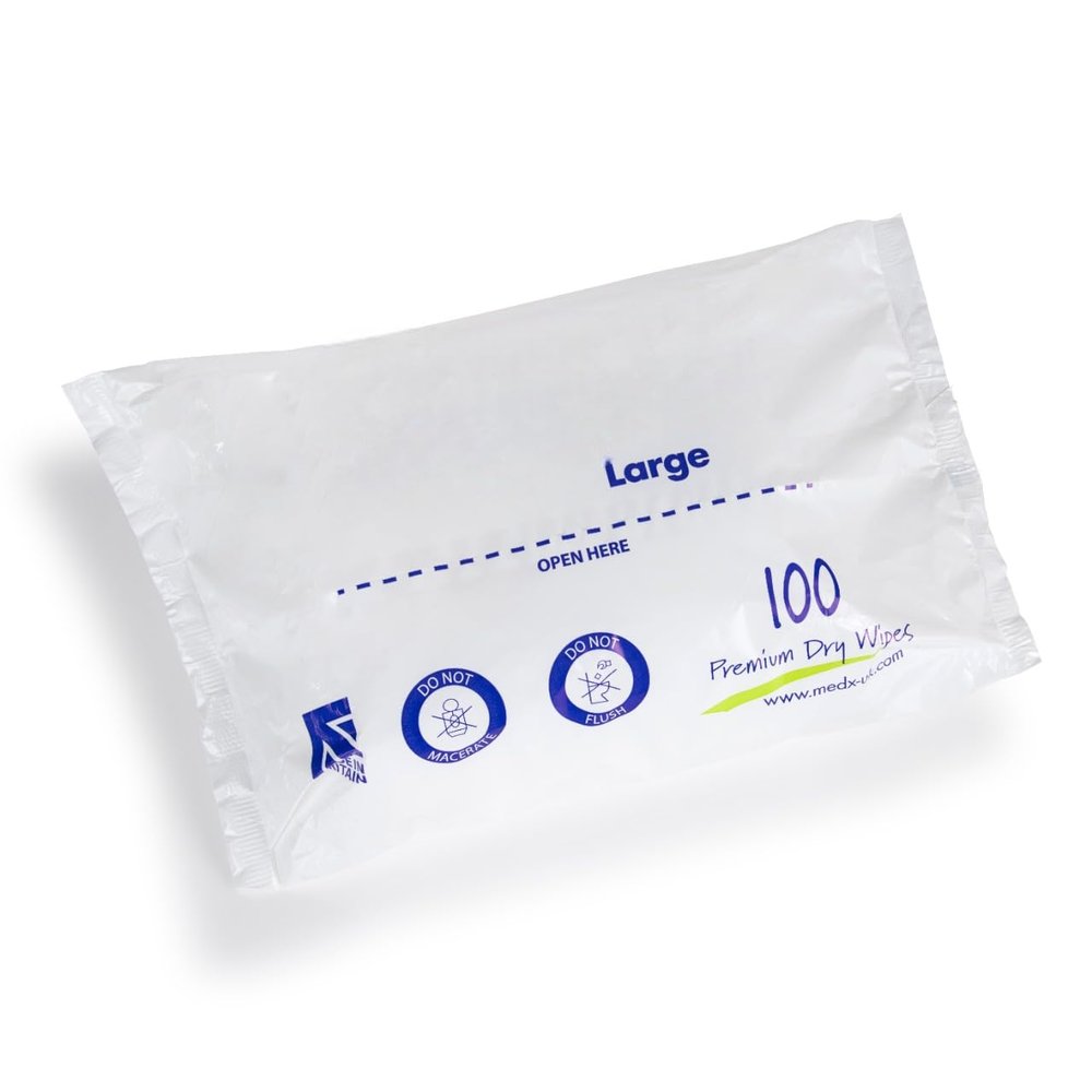 10 x Easy Care Solutions Standard Patient Dry Wipes | Large 28cm x 32cm | 10 Packs of 100