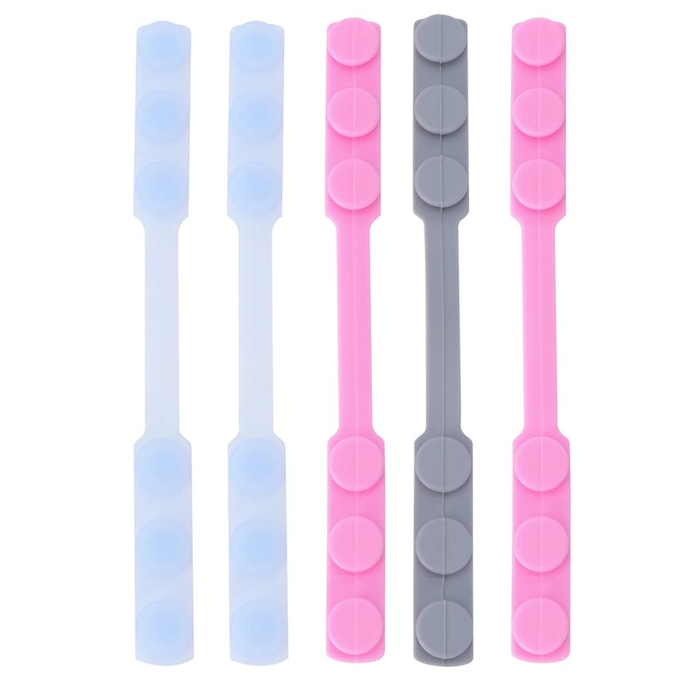 FOMIYES 5pcs Silicone Earmuffs Reusable Hook Extention Hook Adjustable for Ear Saver Head Strap Ear Saver Headband Bands Random Color