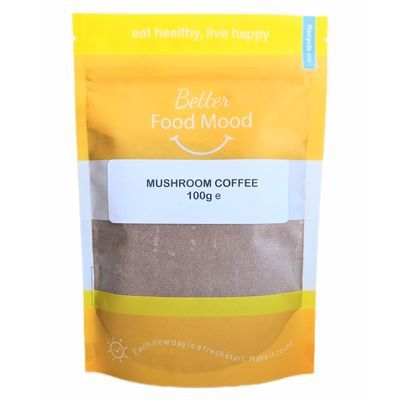 Better Food Mood Mushroom Coffee Instant 100g | Focus - Lions Mane Chaga Ashwaganda Mild Coffee Powder Blend
