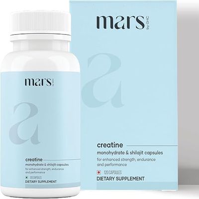 Mars Micronized Creatine Monohydrate Caps: Powered with Shilajit (120 N) | Good Health Company - Pack of 1