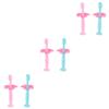 FRCOLOR 6pcs Silicone Toothbrush for Boy Girl Boys and Girls Protective Baffle Training Toothbrush for Oral Care Soft Bristles view 1