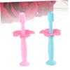 FRCOLOR 4pcs Silicone Toothbrush Manual Toothbrushes Protective Baffle for Boy Girl Boys and Girls Training Bristles for Oral Care view 2