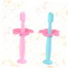 FRCOLOR 4pcs Silicone Toothbrush Manual Toothbrushes Protective Baffle for Boy Girl Boys and Girls Training Bristles for Oral Care view 3