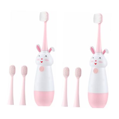 FRCOLOR 2sets Sonic Vibrating Boys and Girls Toothbrush Electric Toothbrush for Boy Girl Soft Bristles Rechargeable Electronic Replacement Heads