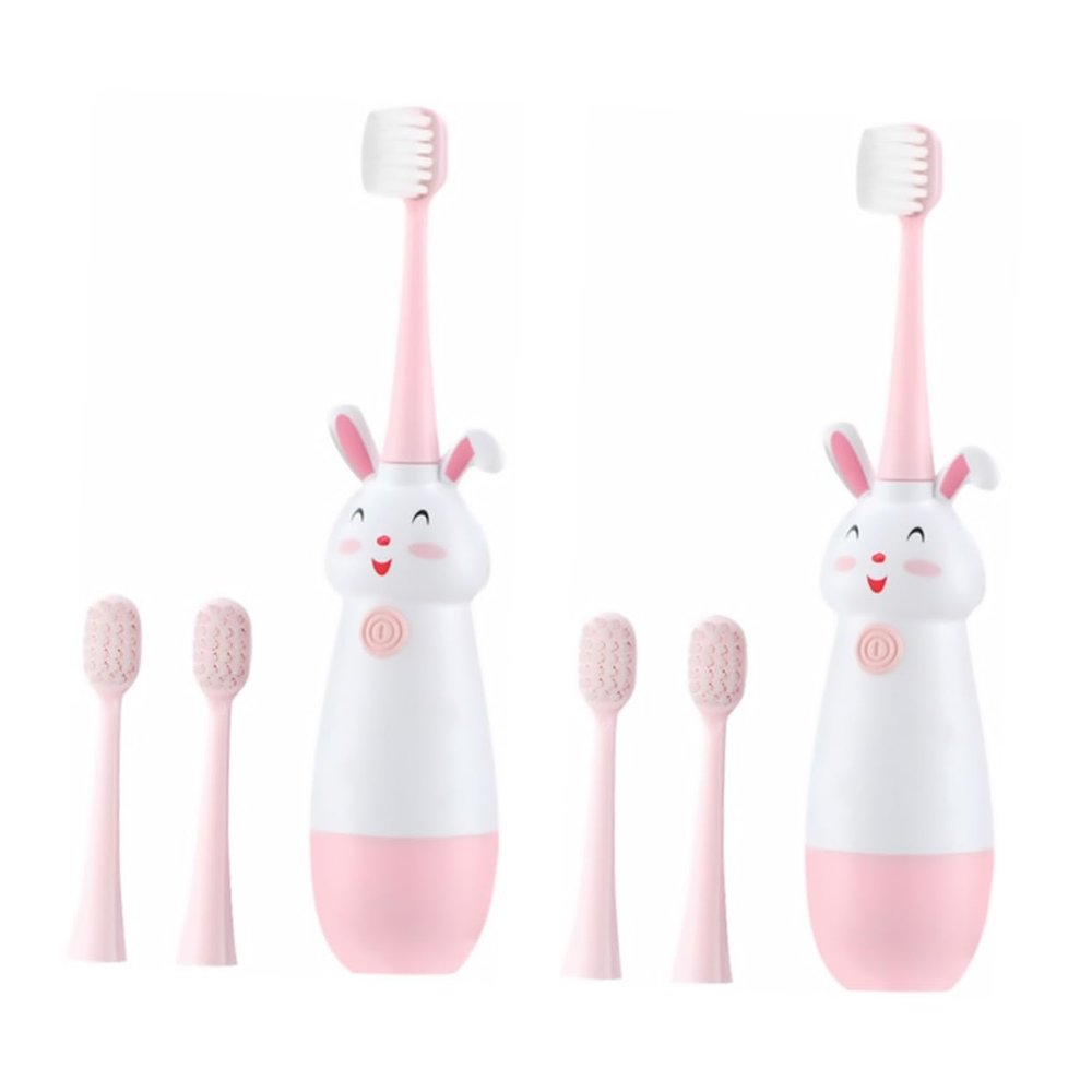 FRCOLOR 2sets Sonic Vibrating Boys and Girls Toothbrush Electric Toothbrush for Boy Girl Soft Bristles Rechargeable Electronic Replacement Heads