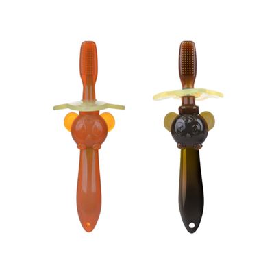 FRCOLOR 2pcs Silicone Boys and Girls Toothbrush Oral Care Tool Soft Bristles Teething Pad Colors