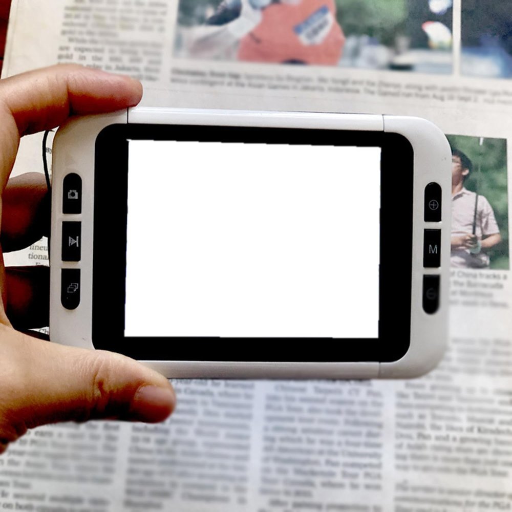 Electronic Magnifier Visually Impaired Reading Newspaper Digital Magnifying Glass - 19 Color Modes for Seniors with Low Vision - Assistive Reading Aid