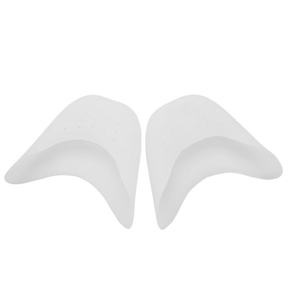 1 Pair Ballet Toe Dance Shoes Pad, Silicone Soft Ballet Pointe Dance Shoes Pads Foot Care Dancing Toe Protector (White with Holes)