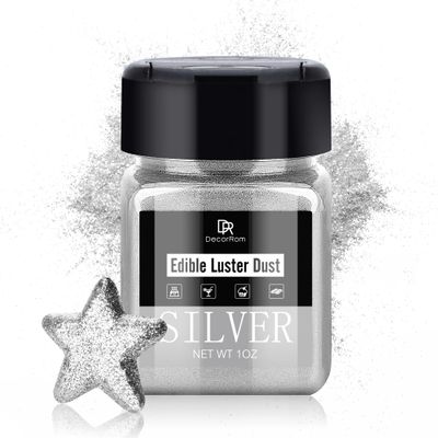 Edible Glitter - 1oz Luster Dust Edible Food Grade Coloring Glitter for Cake Decorating, Baking, Drinks - Shimmer Dust Powder, Metallic Color Dusting Powder for Icing, Fondant, Candy, Cookie