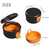 ARGOMAX przenony pojemnik na sztuczne zby,etui na protezy,Pudeko na protezy zbowe z sitkiem,Pudeko stomatologiczne z koszem(Black + Orange) view 2