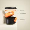 ARGOMAX przenony pojemnik na sztuczne zby,etui na protezy,Pudeko na protezy zbowe z sitkiem,Pudeko stomatologiczne z koszem(Black + Orange) view 3