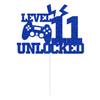Level 11 Unlocked Cake Topper, Boys 11th Birthday Dcor, Cheers to 11 Years, Video Game Controller Happy 11th Birthday Party Decorations, Level Up Winner Decor view 1