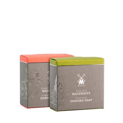 MHLE Shaving Soap Duo of Aloe Vera and Grapefruit & Mint