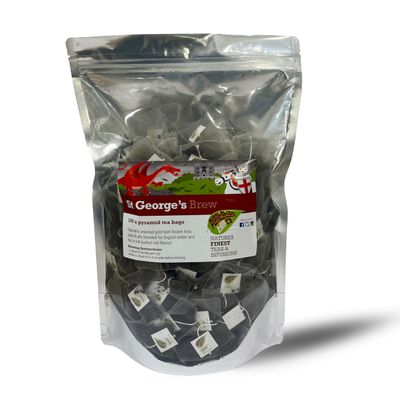 PYRAMID TEA BAGS | INDIVIDUAL MESH BAGS | 100 x biodegradable bags | ST GEORGE'S BREW