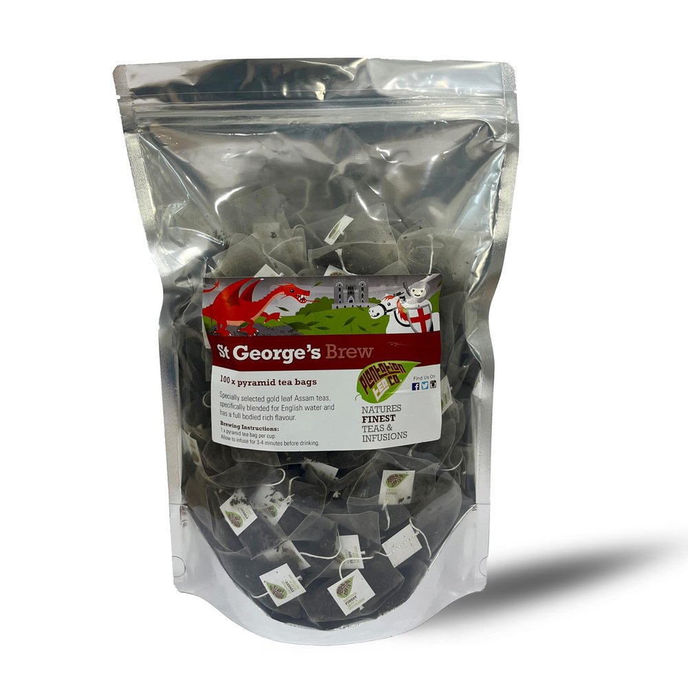 PYRAMID TEA BAGS | INDIVIDUAL MESH BAGS | 100 x biodegradable bags | ST GEORGE'S BREW