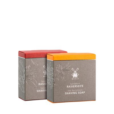 MHLE Shaving Soap Duo of Sandalwood and Sea Buckthorn