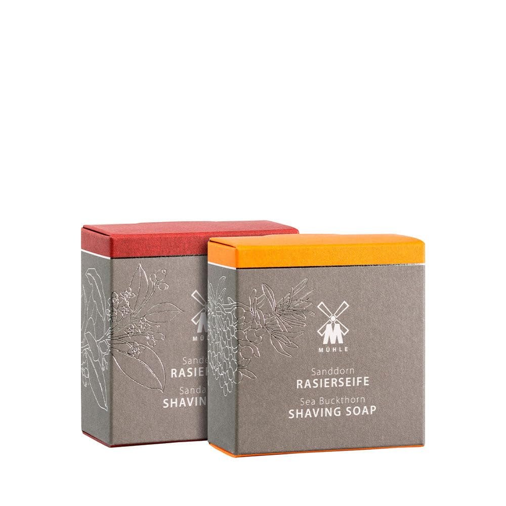 MHLE Shaving Soap Duo of Sandalwood and Sea Buckthorn