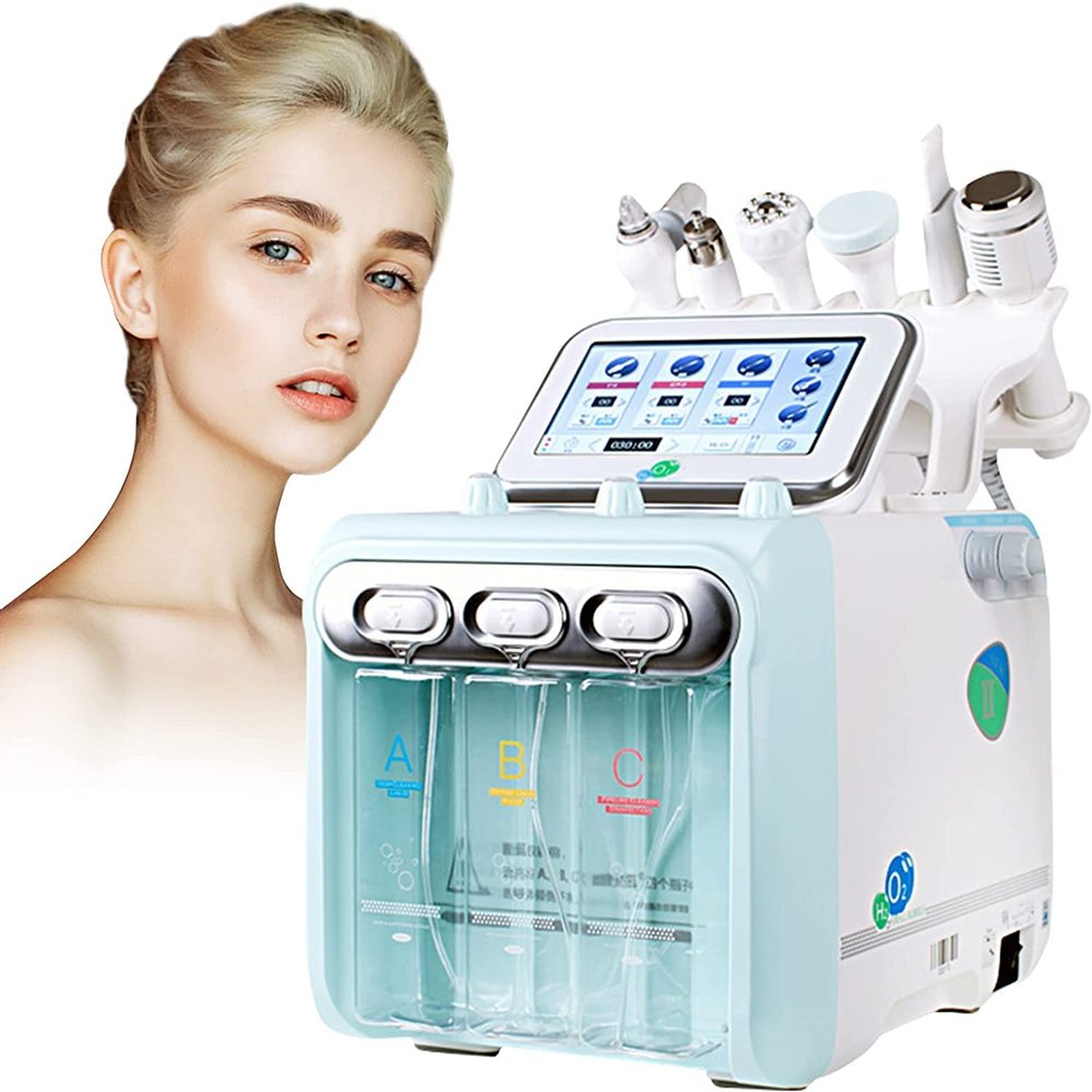 DYHQQ Hydro-Dermabrasion Facial Machine, 7 in 1 Hydro Oxygen Jet Micro Bubbles Sprayer Hydrofacial Machine Pore Blackhead Clean Facial Beauty Machine