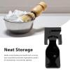 Acrylic Shaving Brush Stand Black Shaving Brush and Razors Holder Beard Grooming Brush Holder Beard Clipper Brush Base Stand for Home Travel view 2