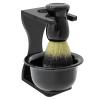 Acrylic Shaving Brush Stand Black Shaving Brush and Razors Holder Beard Grooming Brush Holder Beard Clipper Brush Base Stand for Home Travel view 4