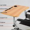 FDDBZXVDD Wheelchair Tray, Removable Wooden Wheelchair Table Universal Wheelchair Tray Table with Mobile Phone Stand and Water Cup Slot for... (Color : A) view 3