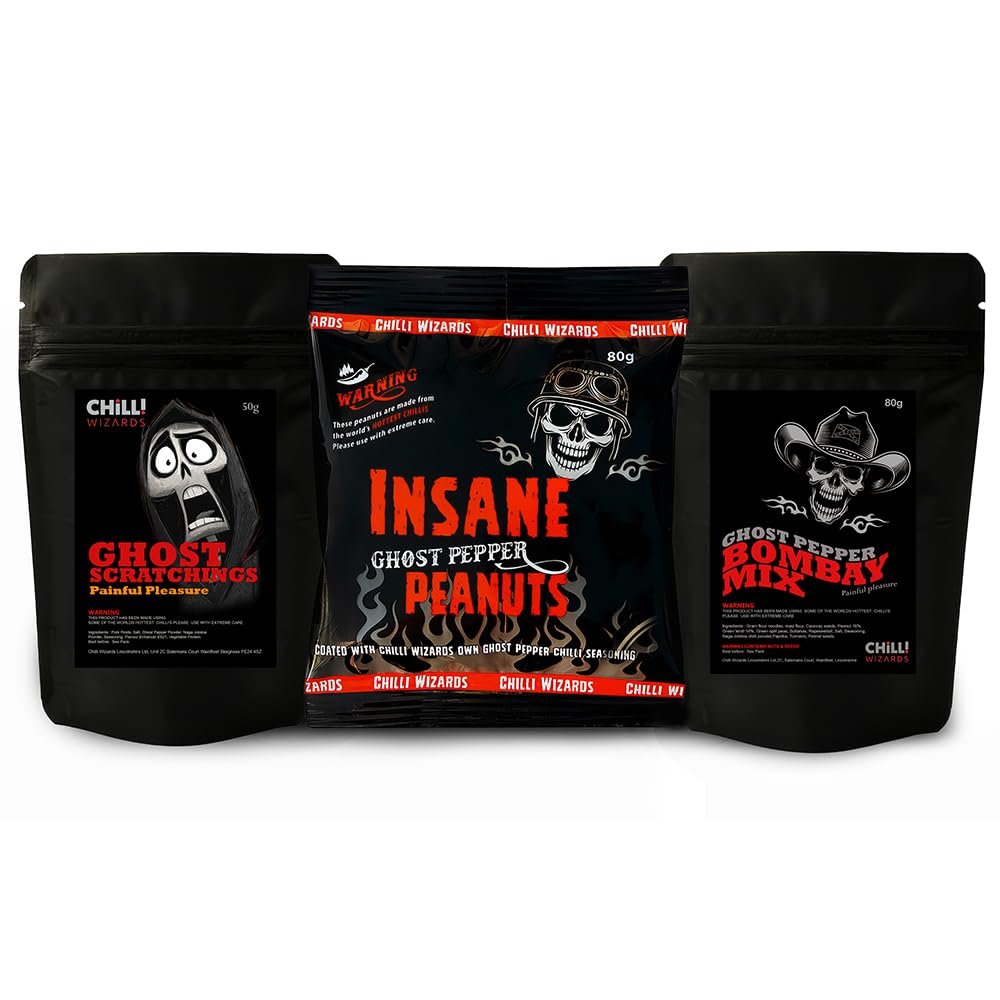 Ghost Pepper Chilli Snack Collection Peanuts, Scratchings, Bombay Mix Gift