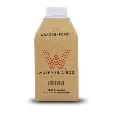 Water in a Box Flavoured Pure Spring Water 12 x 500ml Cartons | 100% Recyclable Packaging | Sustainably Sourced - Better Water for a Better World (Orange + Peach)