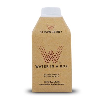 Water in a Box Flavoured Pure Spring Water 12 x 500ml Cartons | 100% Recyclable Packaging | Sustainably Sourced - Better Water for a Better World (Strawberry)