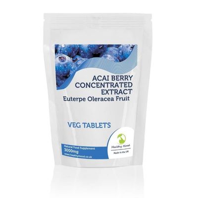Acai Berry Extract 3000mg x90 Tablets - High Potency Antioxidant, Energy Boost & Heart Health Supplement - Vegan, Pure Superfruit Formula