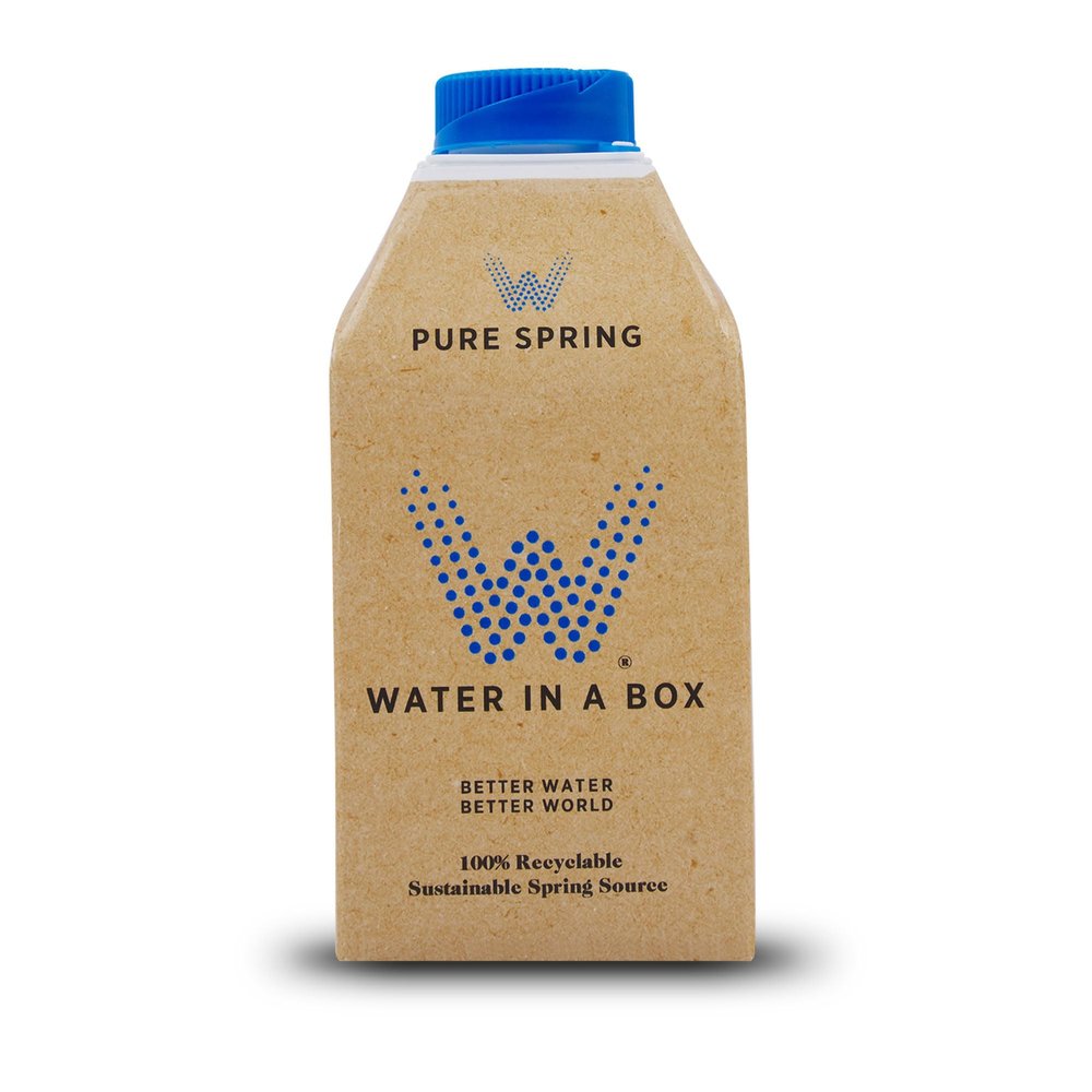 Water in a Box Flavoured Pure Spring Water 12 x 500ml Cartons | 100% Recyclable Packaging | Sustainably Sourced - Better Water for a Better World (Pure Spring)