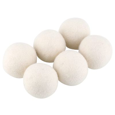 6Pcs 6cm Wool Balls Water Absorption Eliminates Static, Reduce Drying Time, Replacement for Dryer Sheets