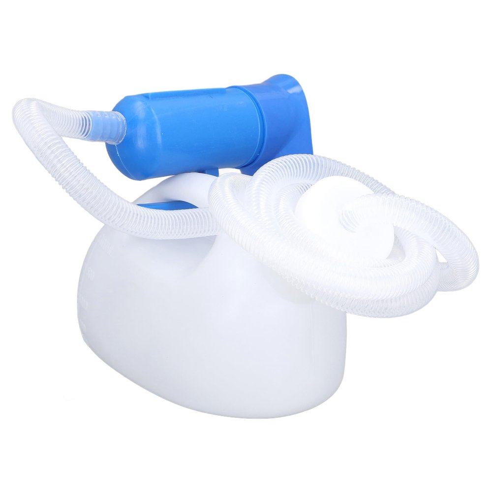 2000ml Large Pee Bottle with Long Hose, Strong Plastic Urinal for Men and Women, Portable, Easy to Clean, Wide Application (White)