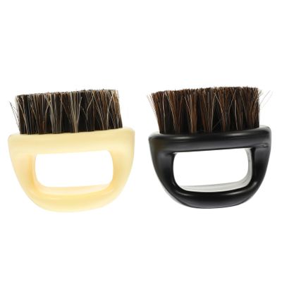 BIUDECO Mens Multi-function Beard Brush and Hair Cleaning Comb 2pcs Set with Boar Bristles Black Beige for Styling, Neck Hair Removal, and Grooming at Home Or Barber Shop