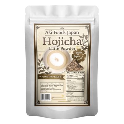 Hojicha Latte Mix 2.2LB (1kg) by Aki Foods Japan Premium Roasted Green Tea Latte Powder, Earthy & Smoky Flavor, Authentic Japanese Tea | For Bulk, Wholesale, Baking | Product of Japan