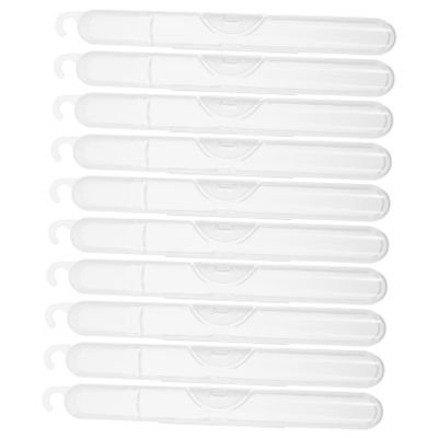 FRCOLOR 10pcs Compact Toothbrush Storage Boxes Portable Plastic Travel Toothbrush Cases for Outdoor Use Travel Accessories